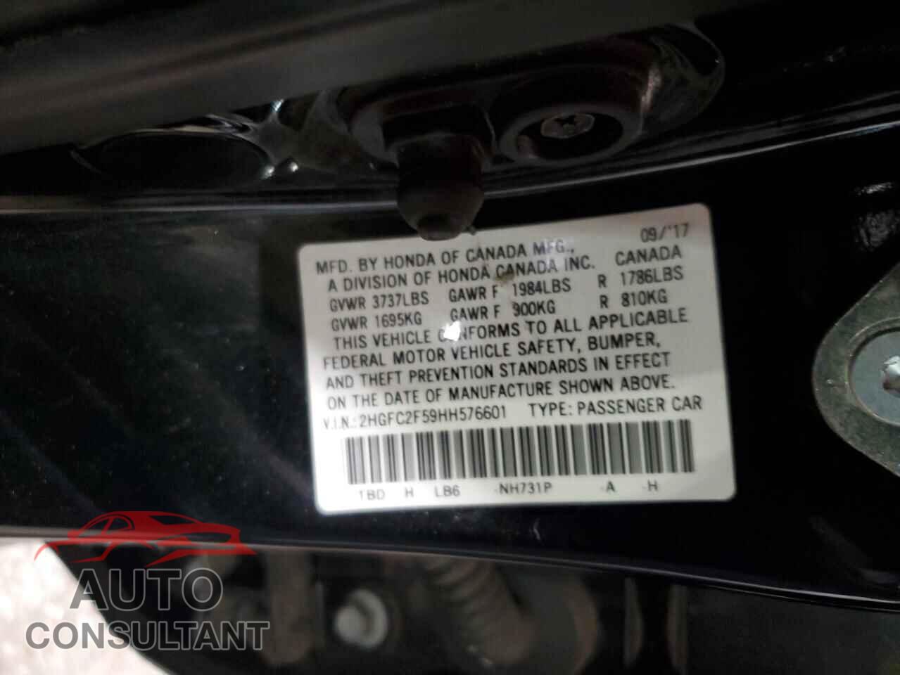 HONDA CIVIC 2017 - 2HGFC2F59HH576601