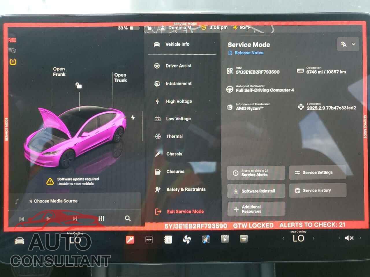 TESLA MODEL 3 2024 - 5YJ3E1EB2RF793590