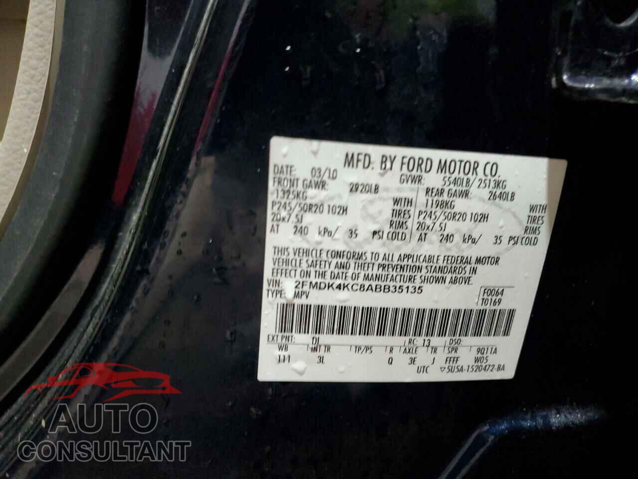 FORD EDGE 2010 - 2FMDK4KC8ABB35135