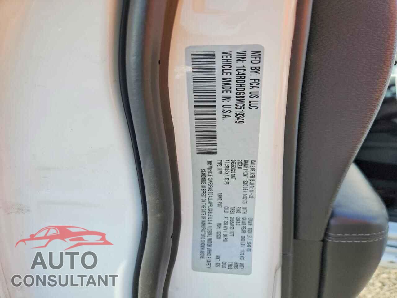 DODGE DURANGO 2021 - 1C4RDHDG8MC519349