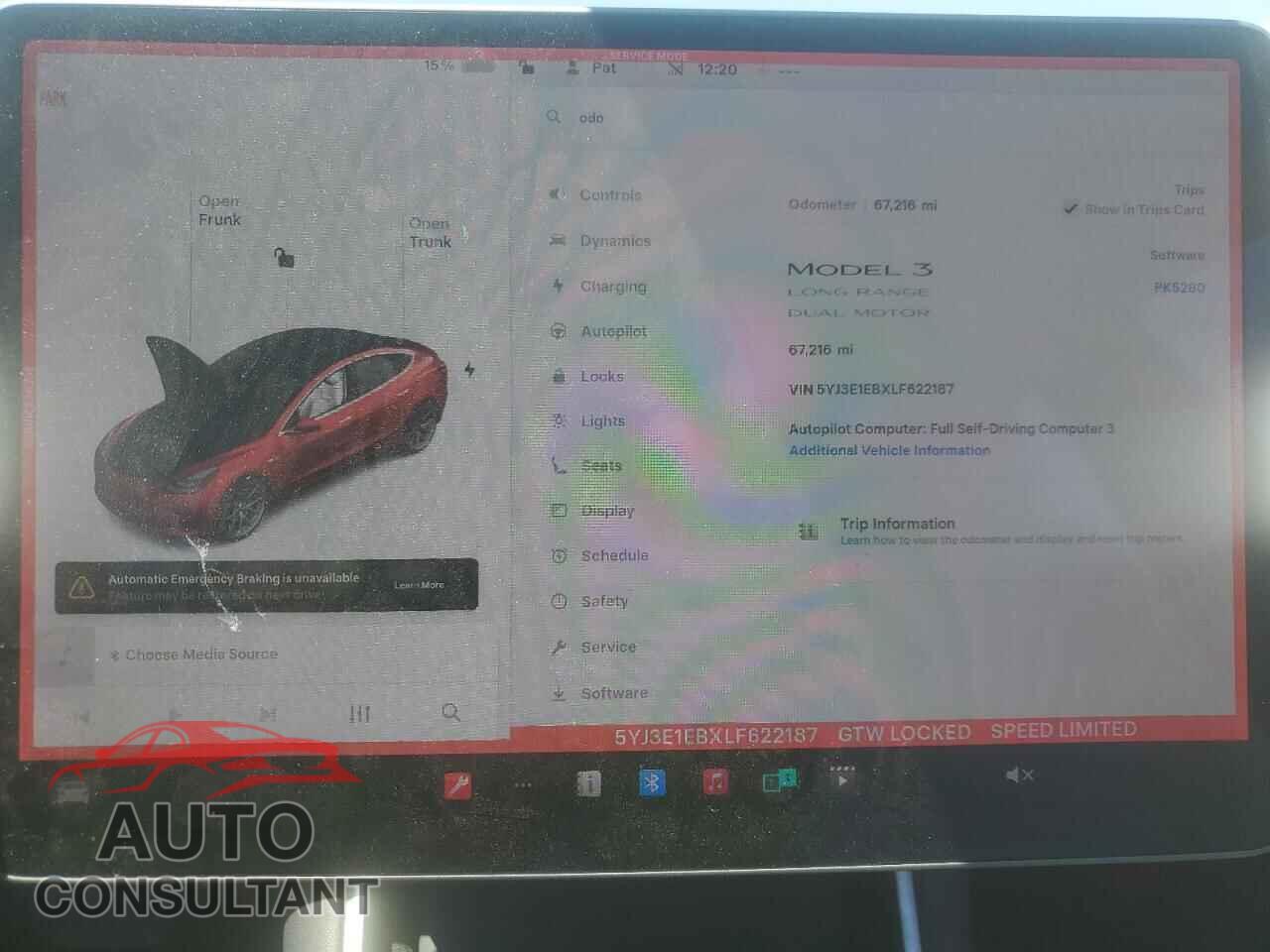 TESLA MODEL 3 2020 - 5YJ3E1EBXLF622187