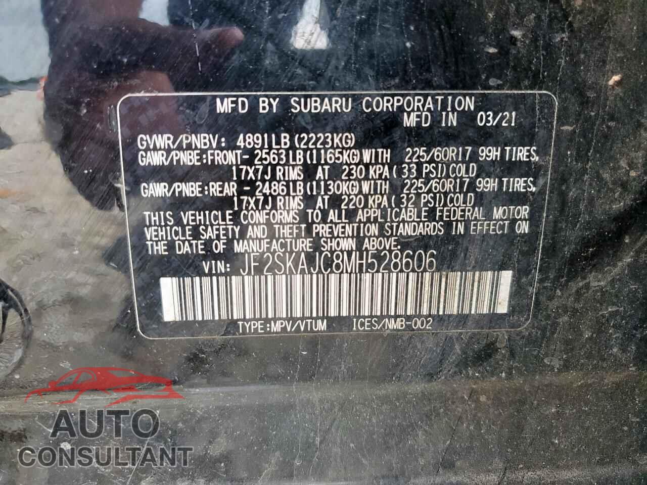 SUBARU FORESTER 2021 - JF2SKAJC8MH528606