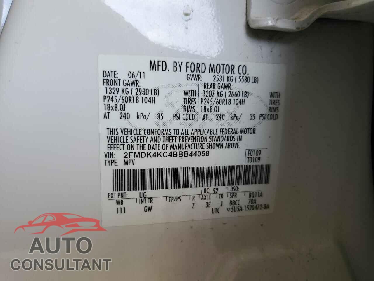 FORD EDGE 2013 - 2FMDK4KC4BBB44058