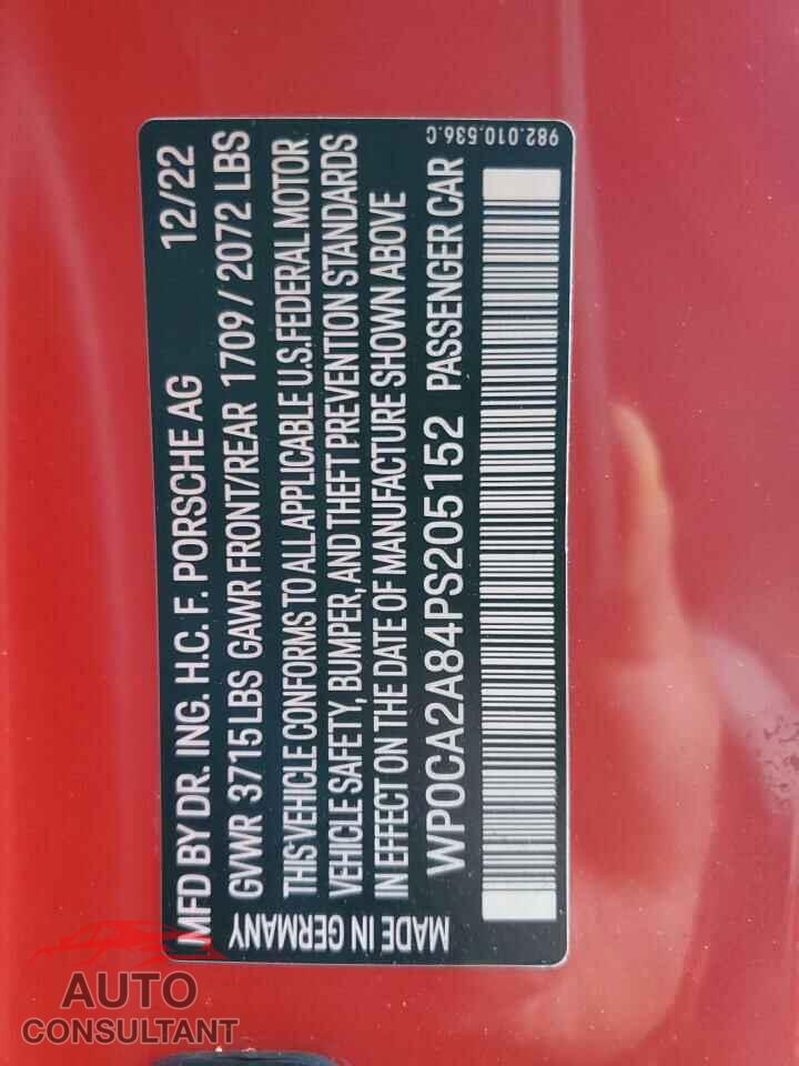 PORSCHE BOXSTER 2023 - WP0CA2A84PS205152