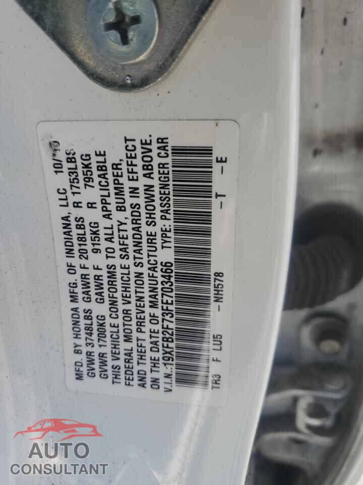 HONDA CIVIC 2015 - 19XFB2F73FE703466