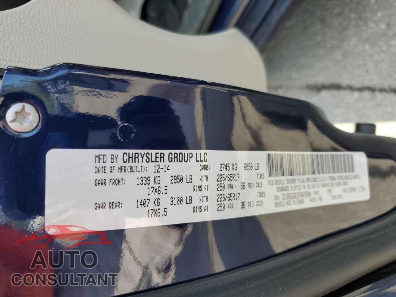 DODGE CARAVAN 2015 - 2C4RDGBG3FR649904