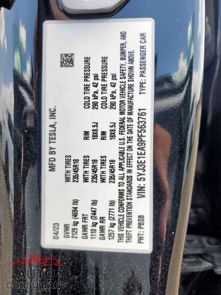 TESLA MODEL 3 2023 - 5YJ3E1EA9PF563761