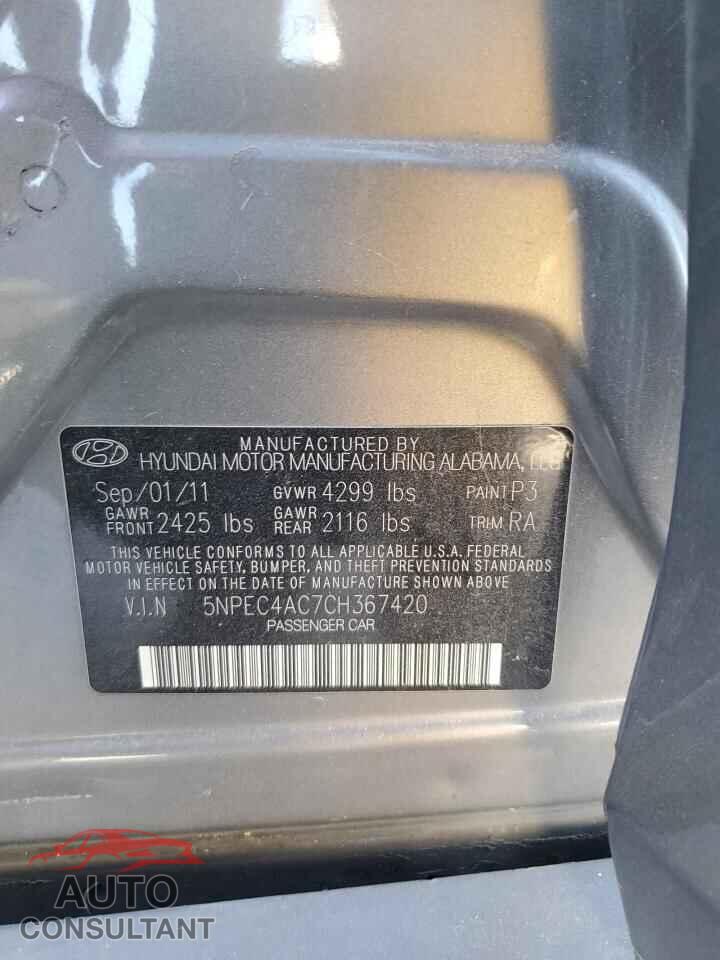 HYUNDAI SONATA 2012 - 5NPEC4AC7CH367420