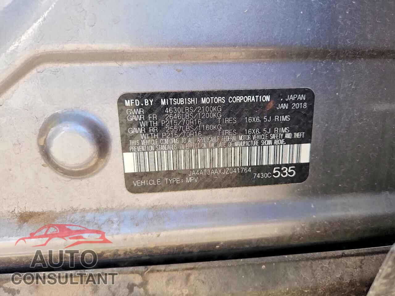 MITSUBISHI ECLIPSE 2018 - JA4AT3AAXJZ041764