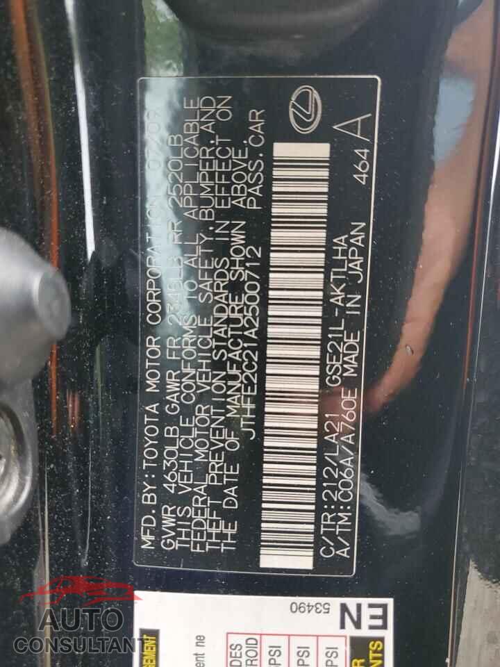 LEXUS IS 2010 - JTHFE2C21A2500712
