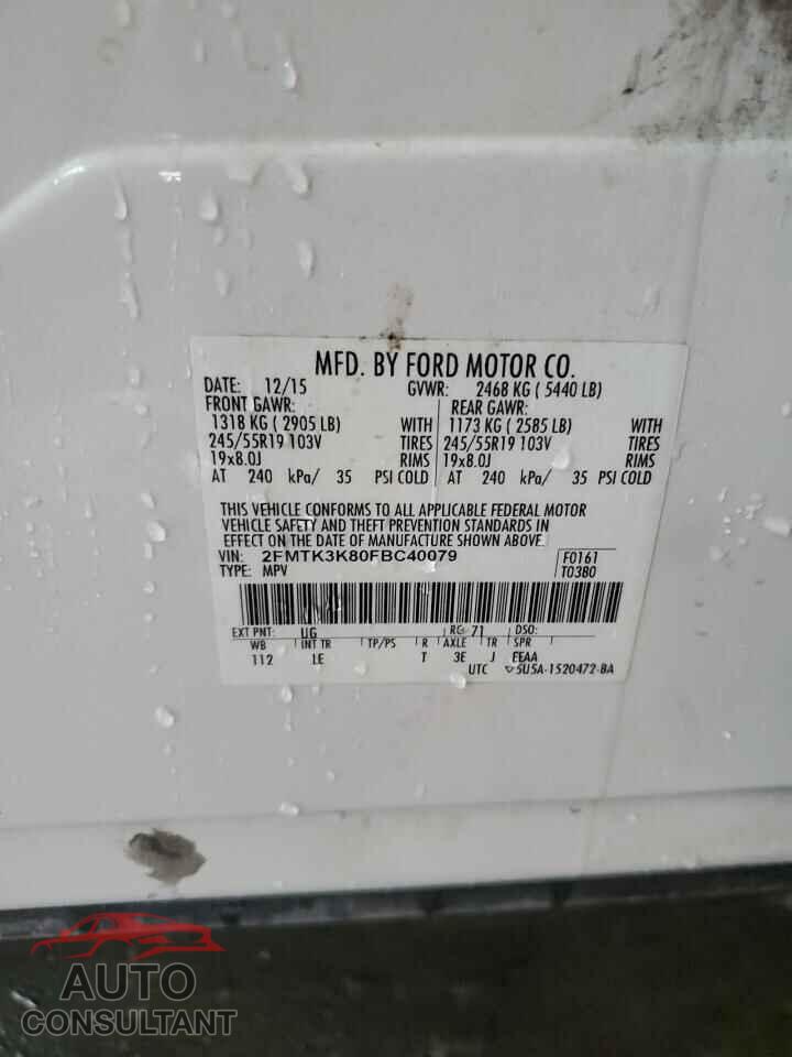 FORD EDGE 2015 - 2FMTK3K80FBC40079