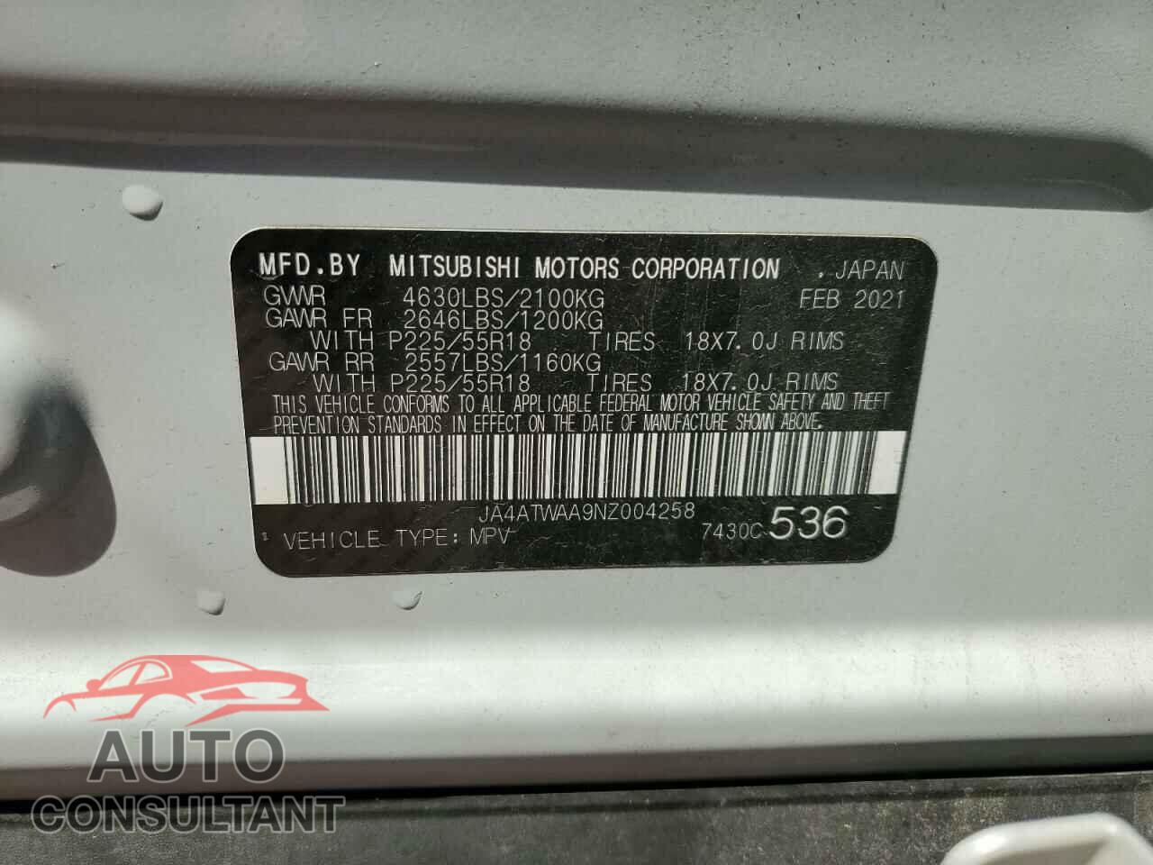 MITSUBISHI ECLIPSE 2022 - JA4ATWAA9NZ004258