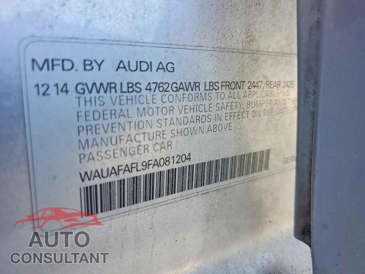AUDI A4 2015 - WAUAFAFL9FA081204