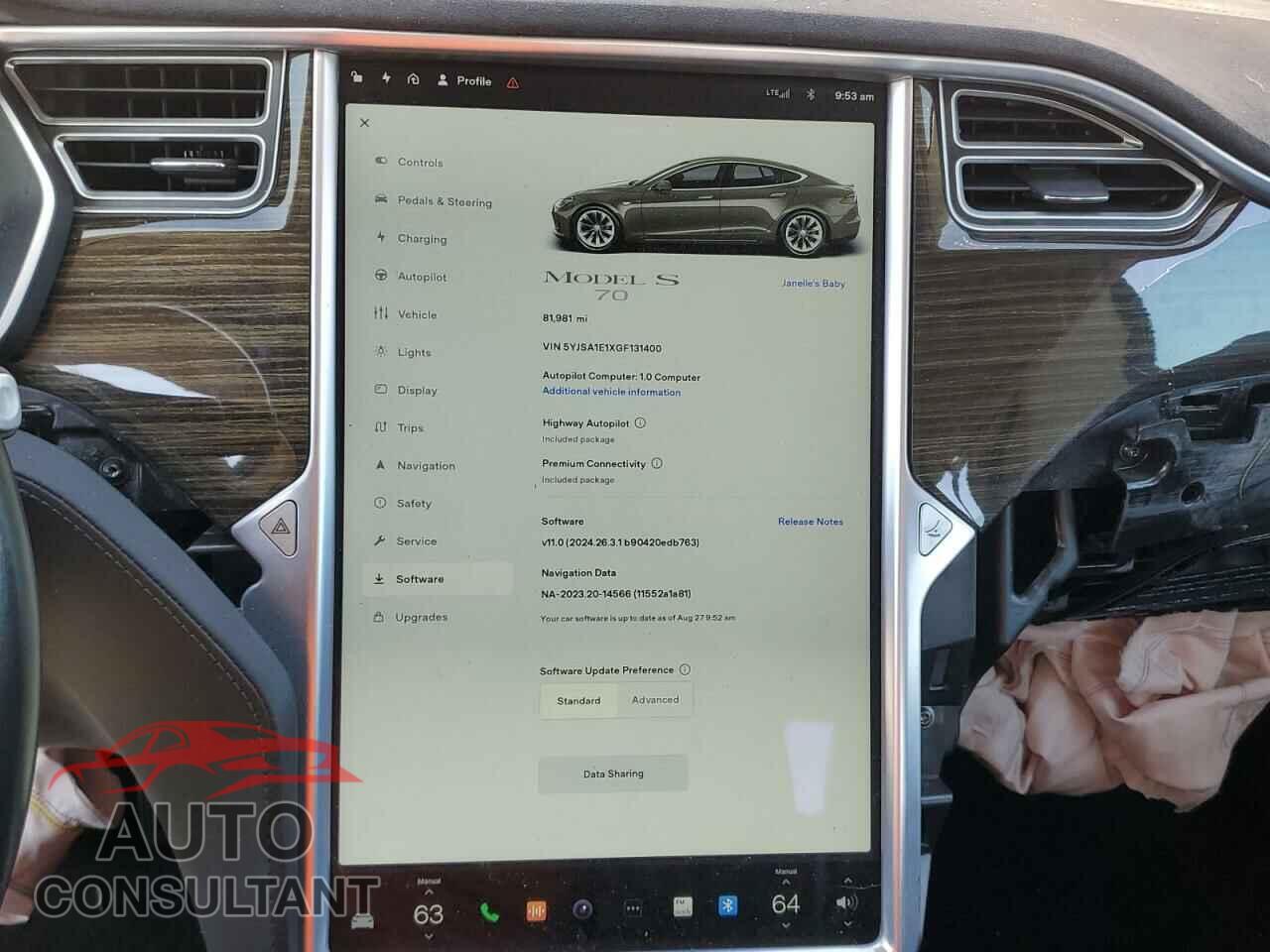 TESLA MODEL S 2016 - 5YJSA1E1XGF131400