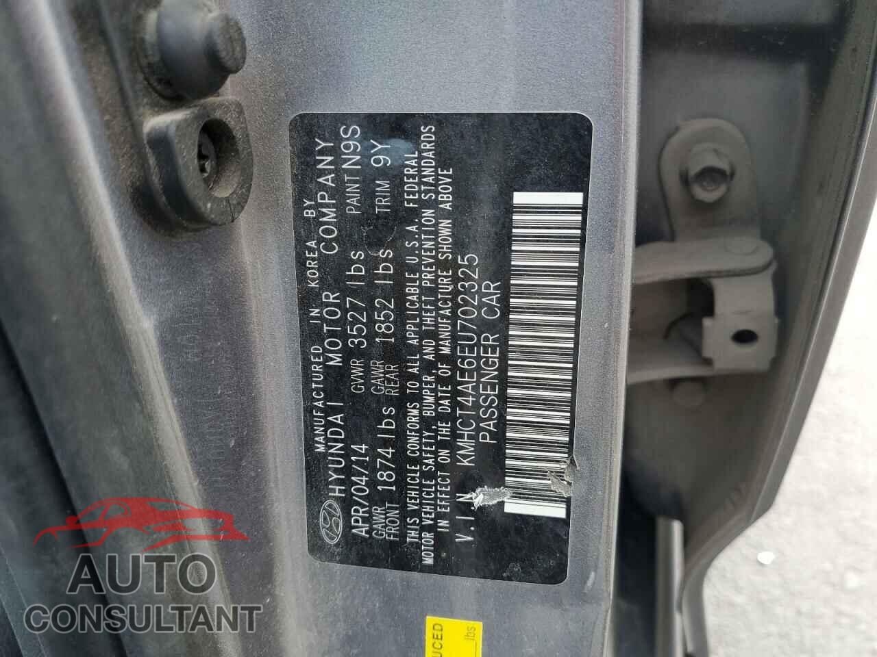 HYUNDAI ACCENT 2014 - KMHCT4AE6EU702325