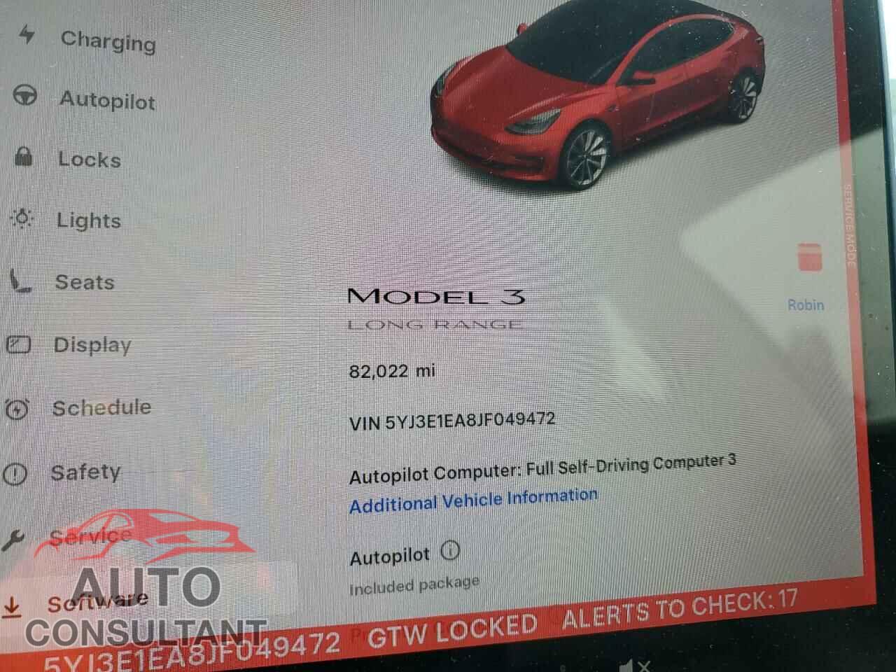 TESLA MODEL 3 2018 - 5YJ3E1EA8JF049472