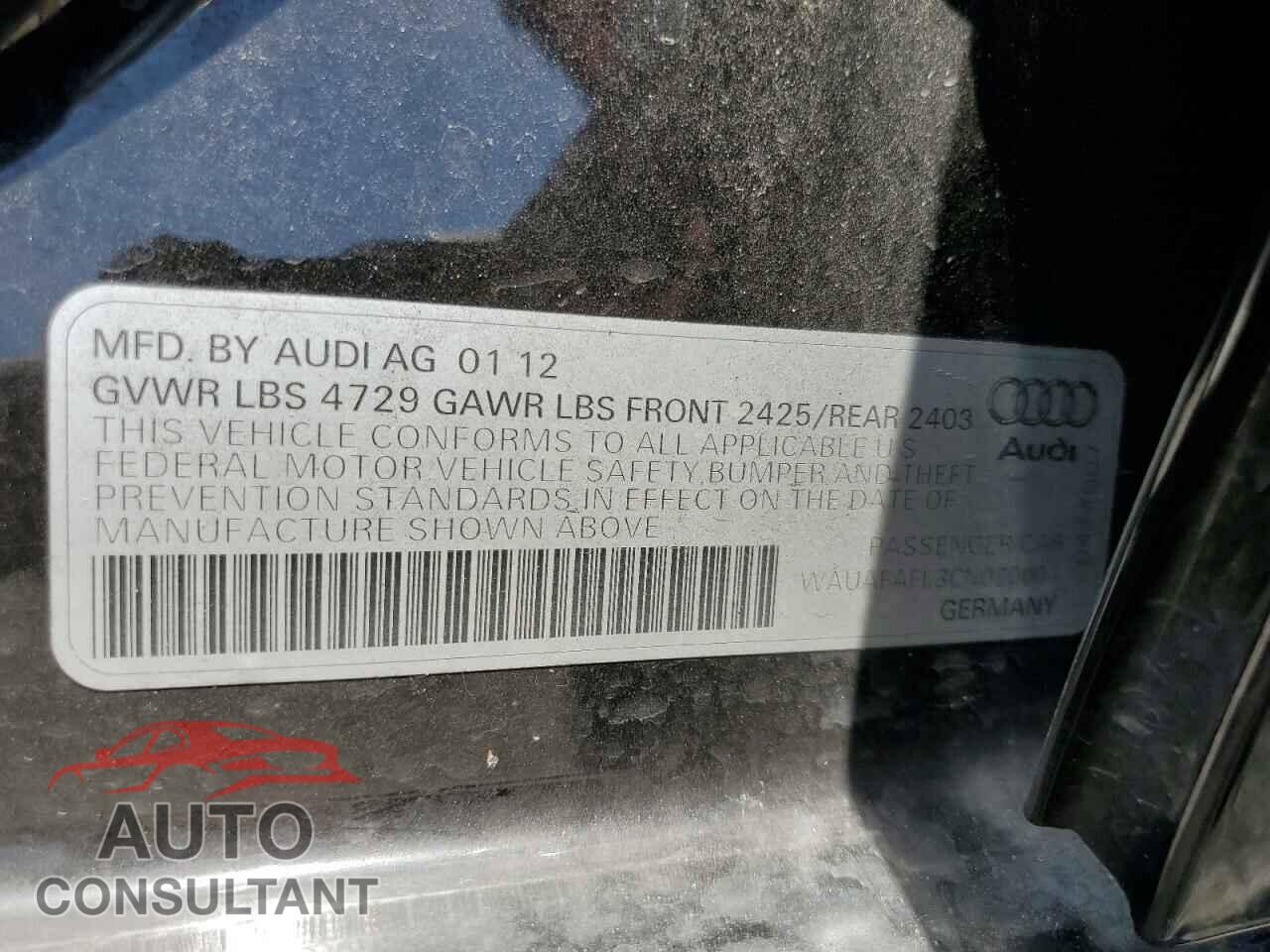 AUDI A4 2012 - WAUAFAFL3CN020001