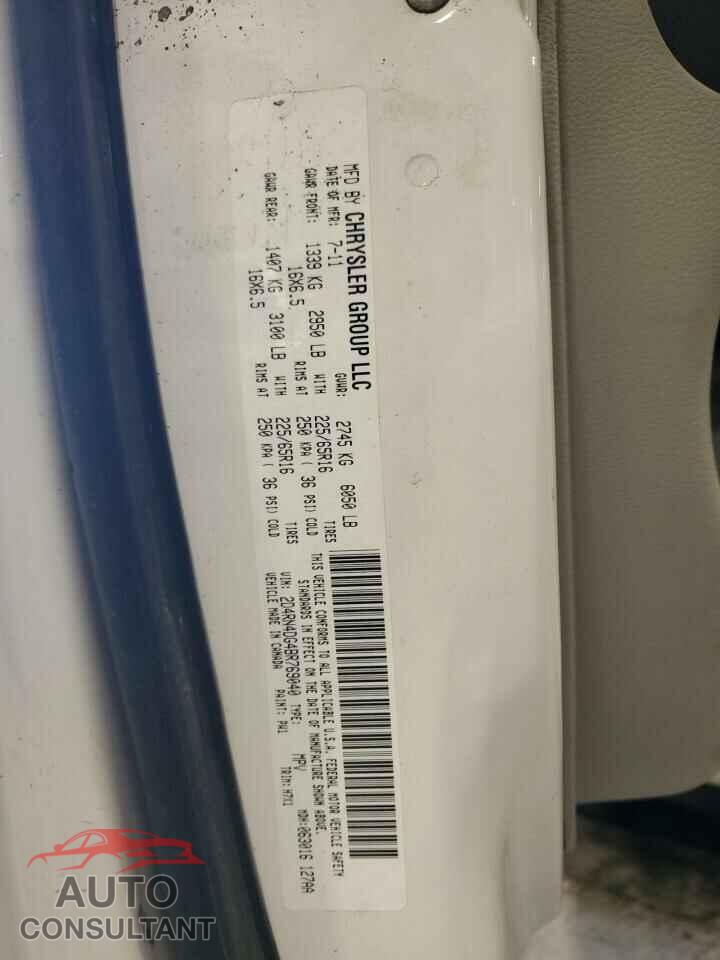 DODGE CARAVAN 2011 - 2D4RN4DG4BR769040