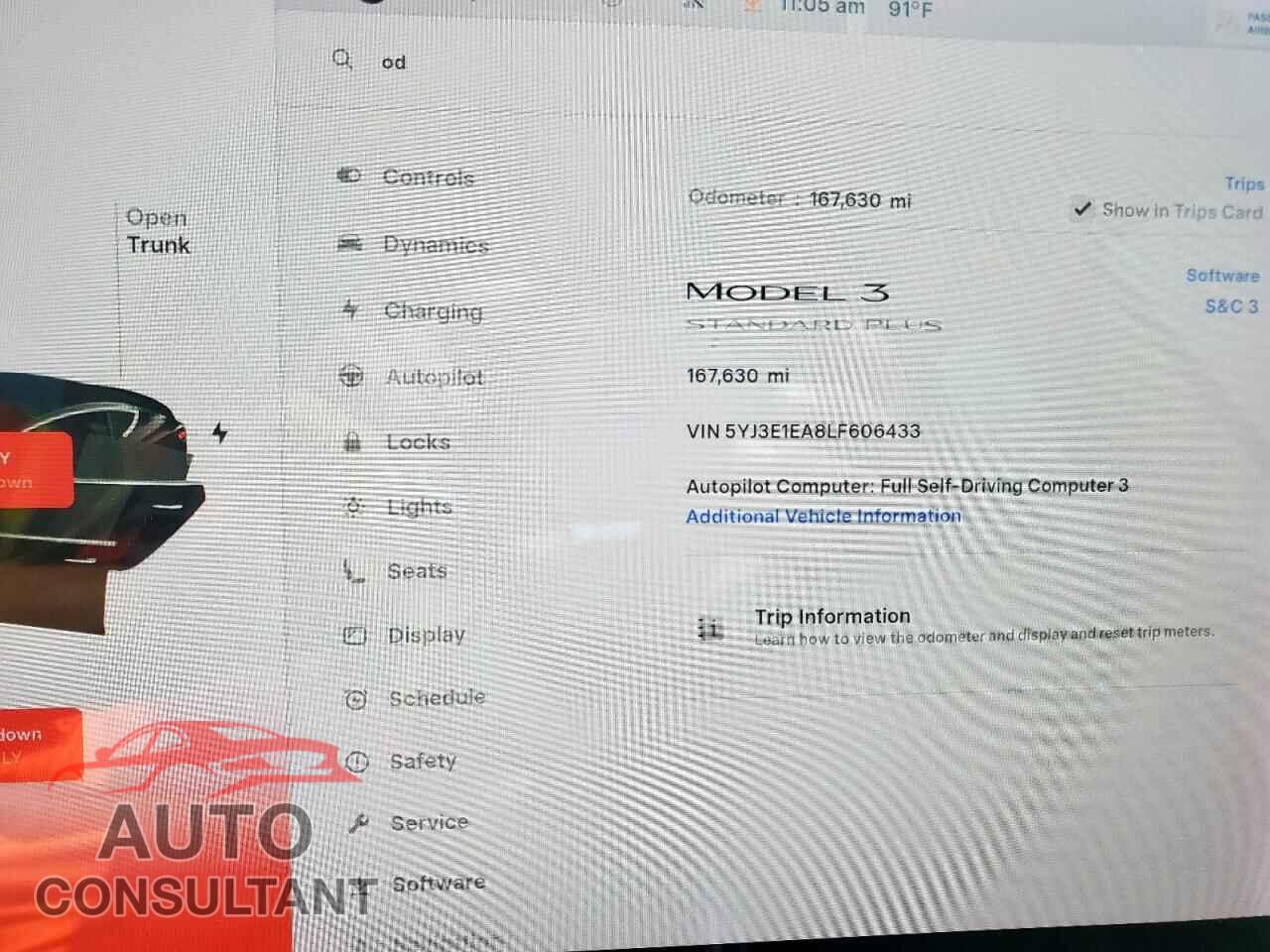 TESLA MODEL 3 2020 - 5YJ3E1EA8LF606433