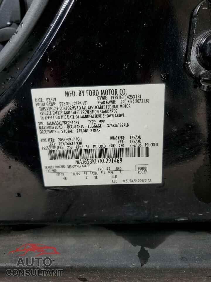FORD ECOSPORT 2019 - MAJ6S3KL7KC291469
