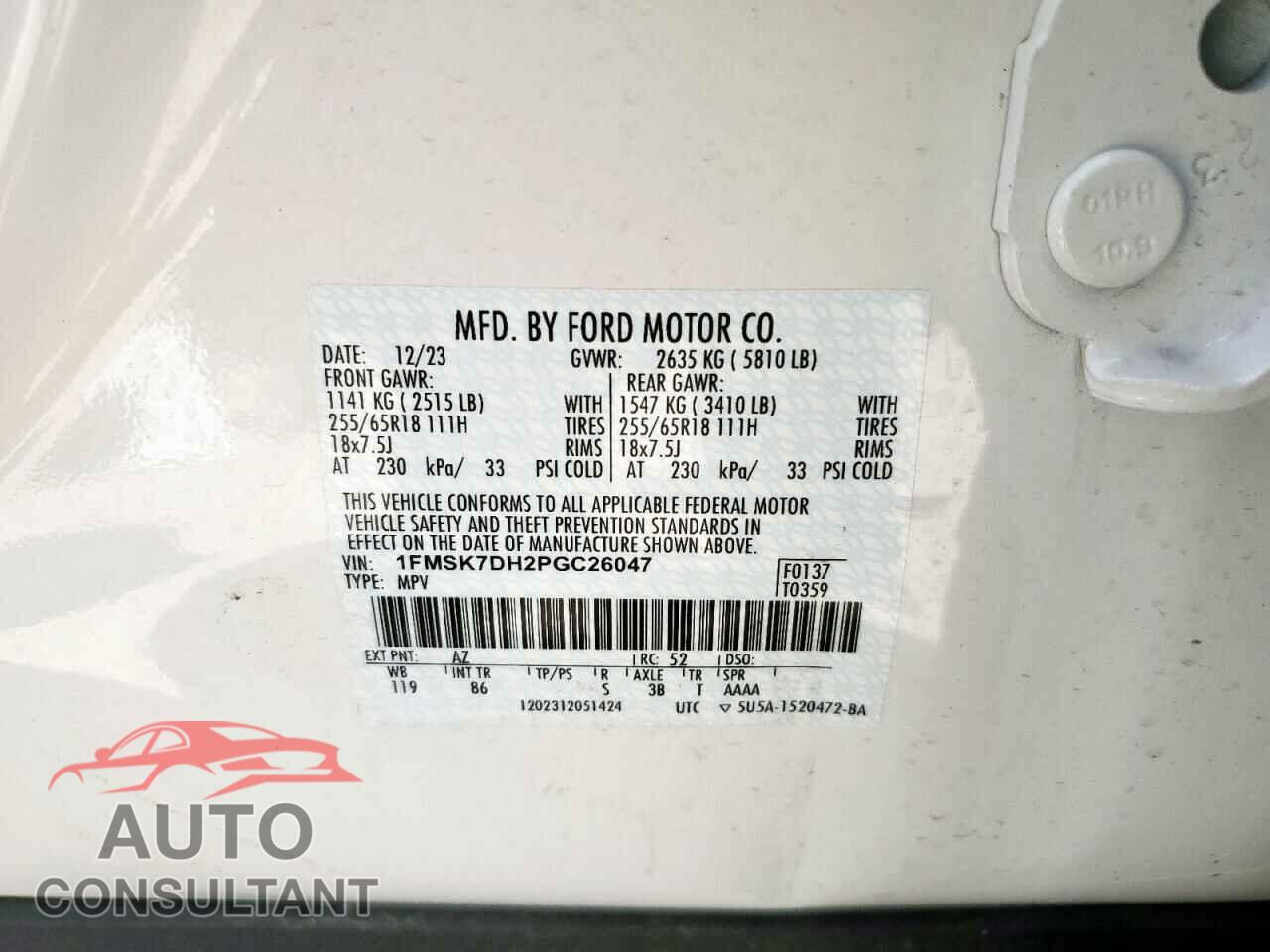 FORD EXPLORER 2023 - 1FMSK7DH2PGC26047