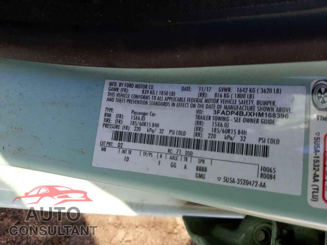 FORD FIESTA 2017 - 3FADP4BJXHM168396