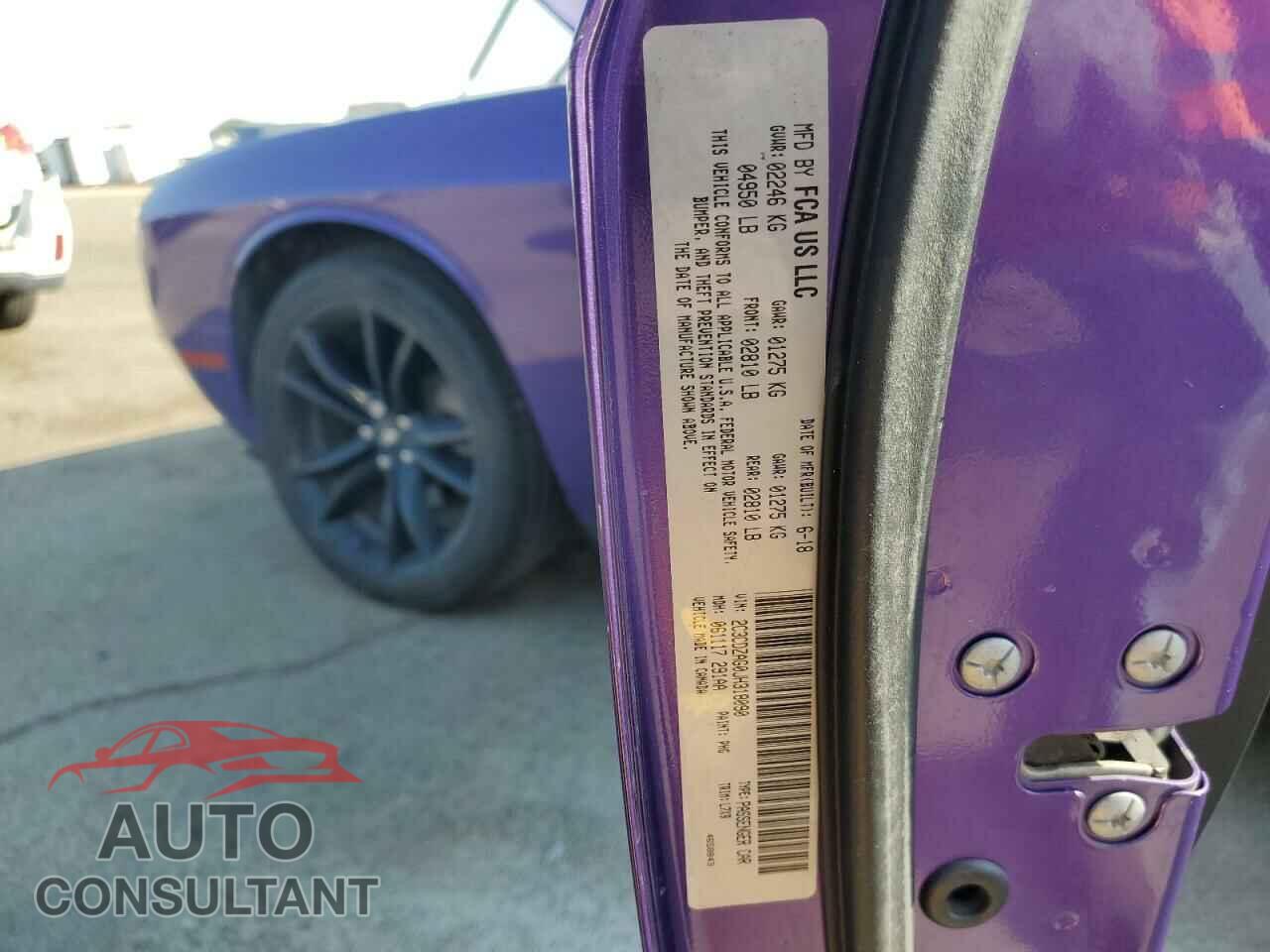 DODGE CHALLENGER 2018 - 2C3CDZAG0JH318090