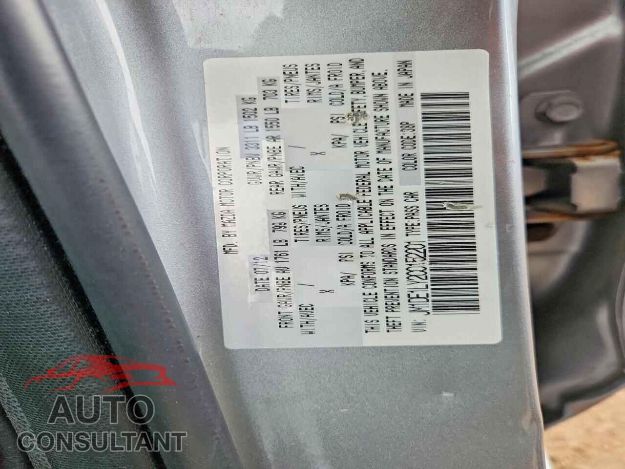 MAZDA 2 2012 - JM1DE1LY2C0152201
