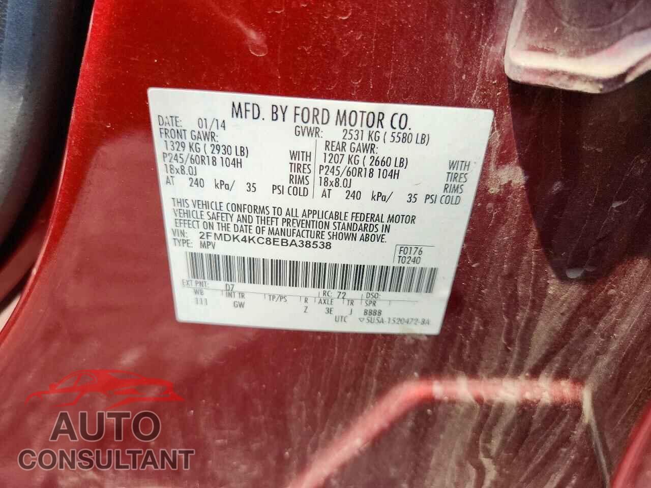 FORD EDGE 2014 - 2FMDK4KC8EBA38538