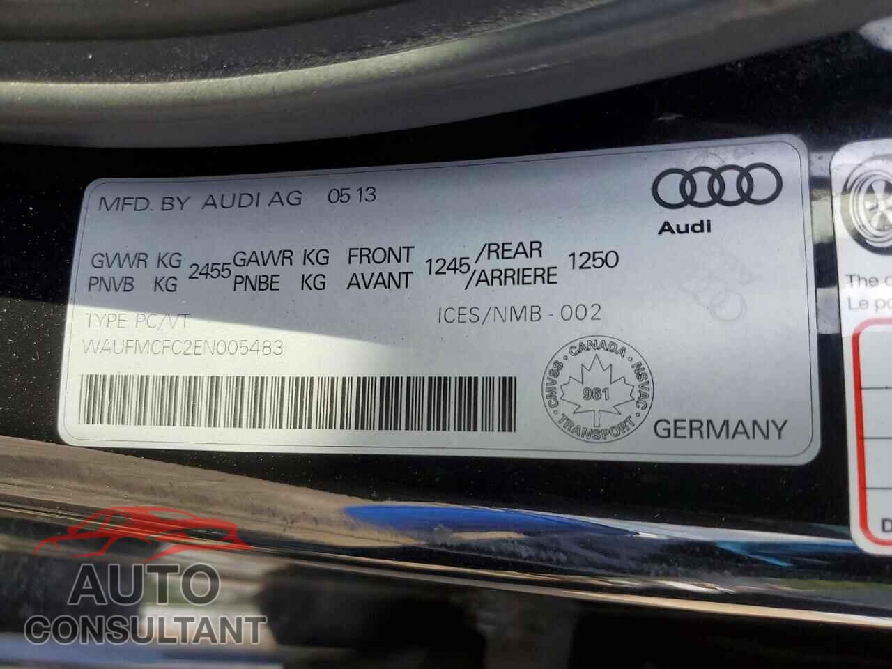 AUDI A6 2014 - WAUFMCFC2EN005483