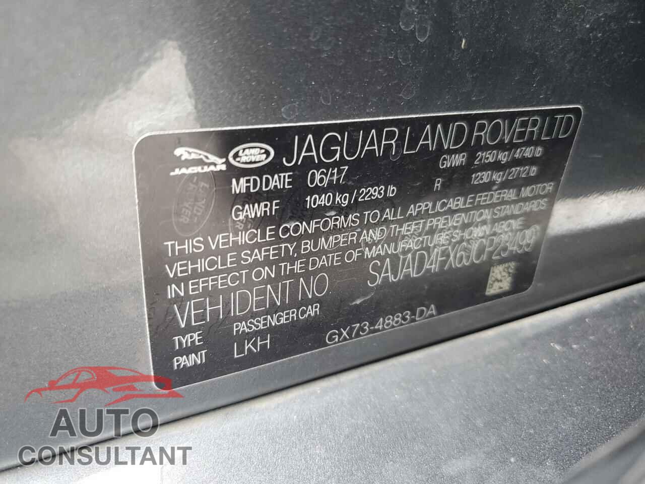 JAGUAR XE 2018 - SAJAD4FX6JCP23499