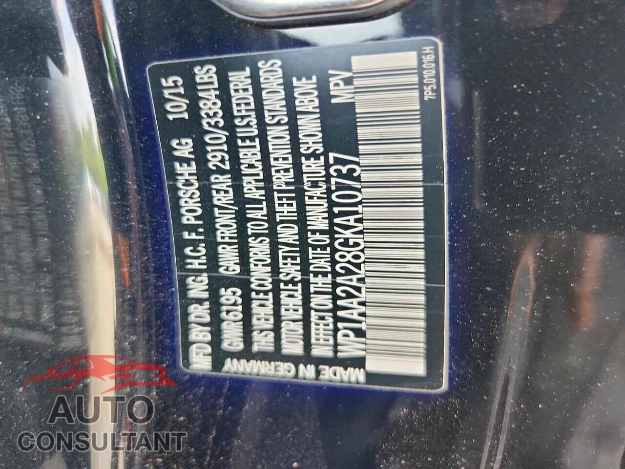 PORSCHE CAYENNE 2016 - WP1AA2A28GKA10737