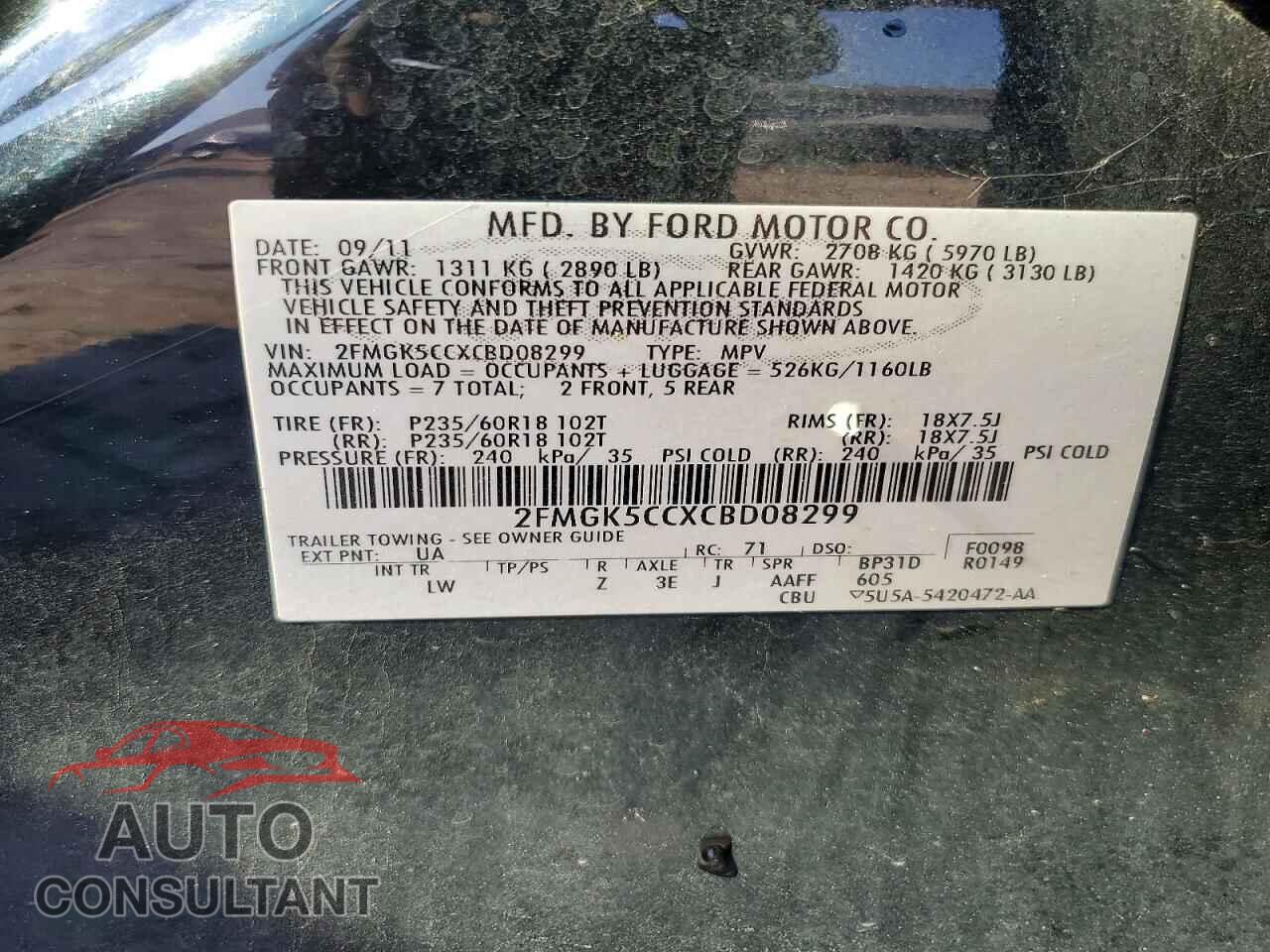 FORD FLEX 2012 - 2FMGK5CCXCBD08299