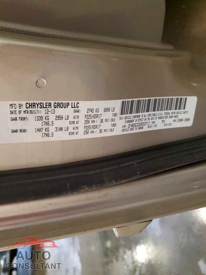 DODGE CARAVAN 2014 - 2C4RDGCG3ER253713