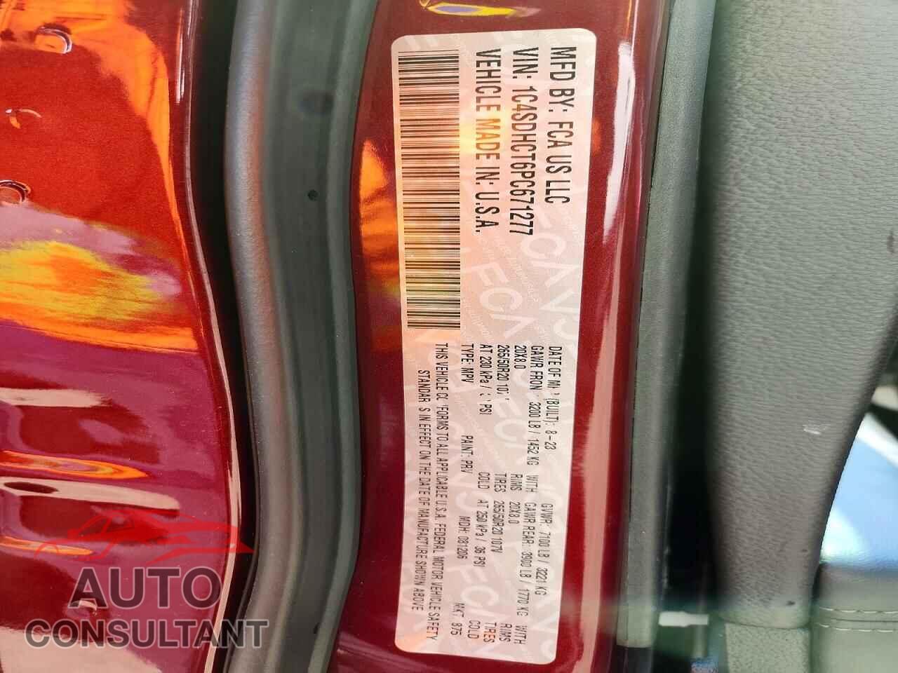 DODGE DURANGO 2023 - 1C4SDHCT6PC671277