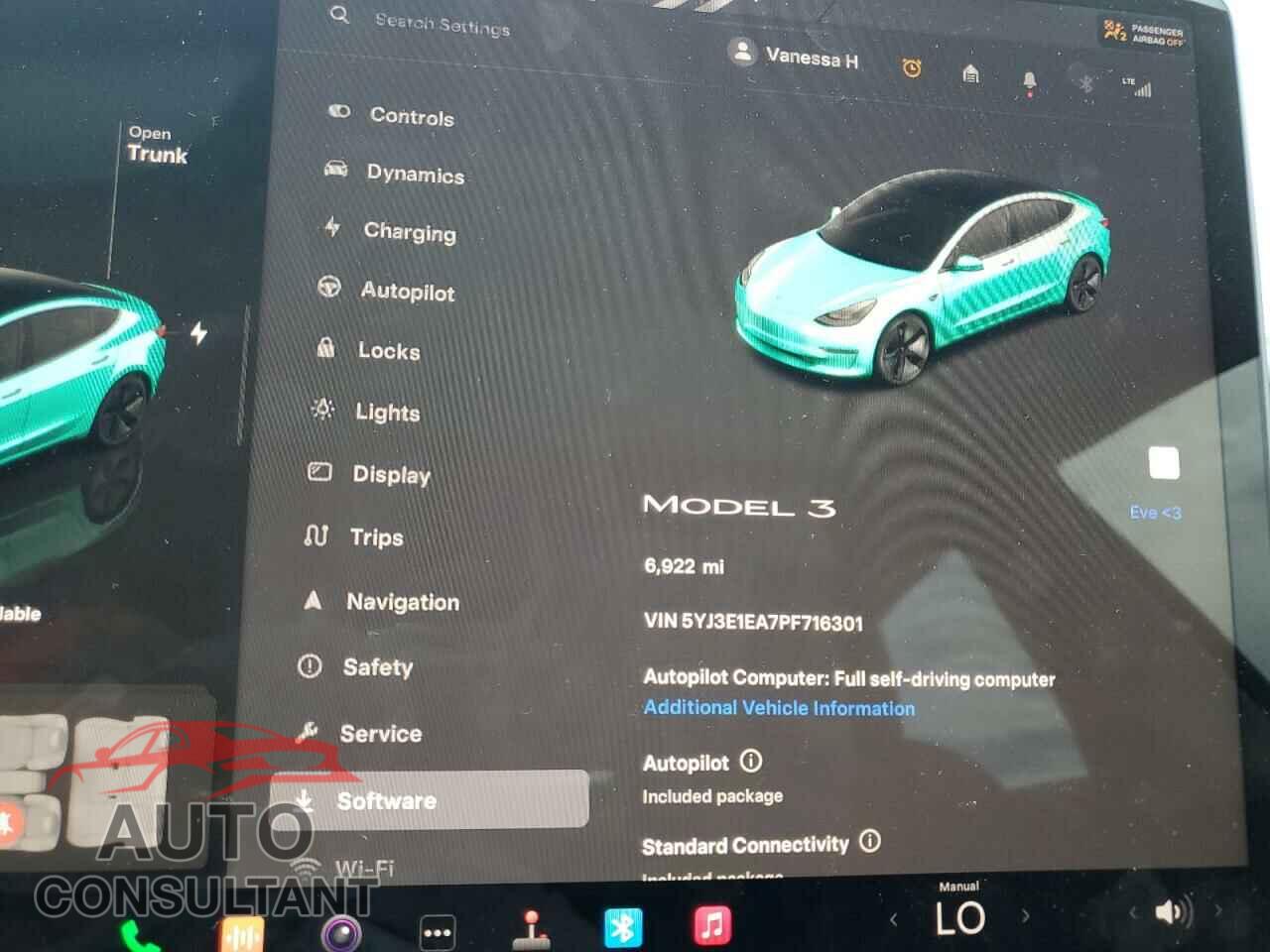 TESLA MODEL 3 2023 - 5YJ3E1EA7PF716301
