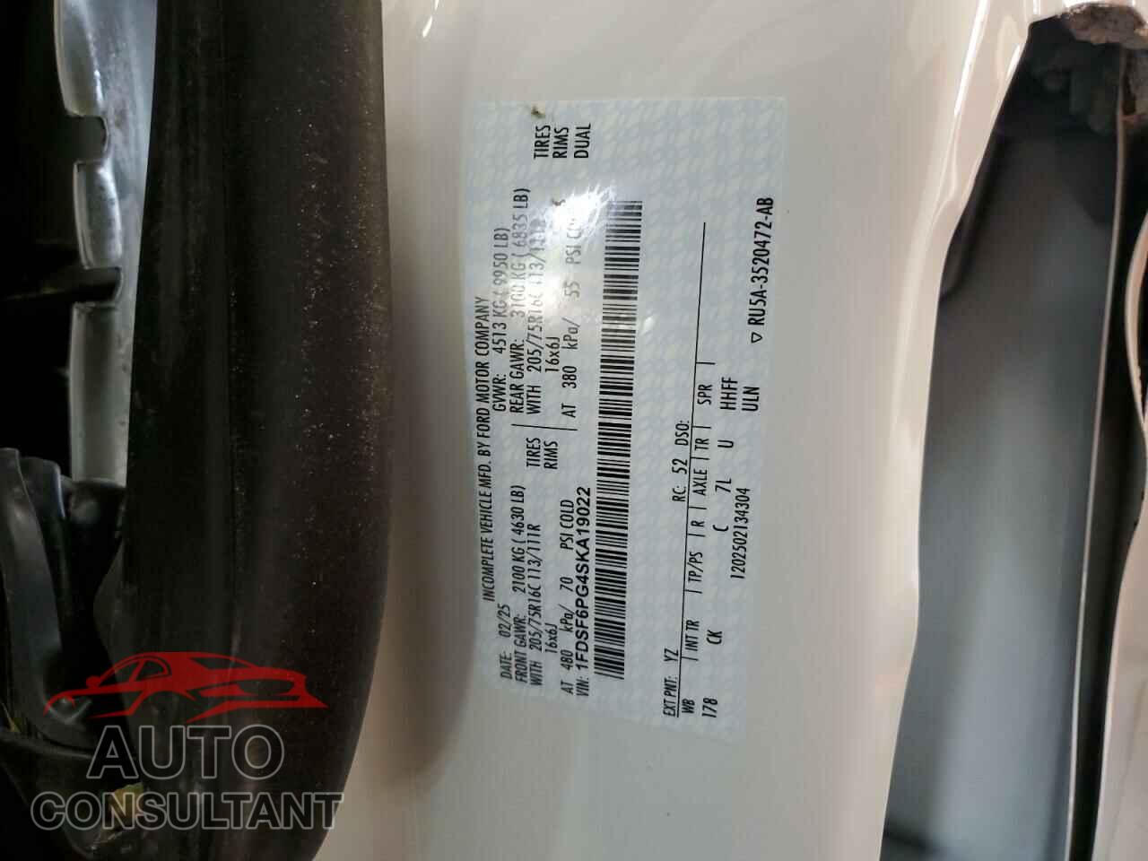 FORD TRANSIT 2025 - 1FDSF6PG4SKA19022