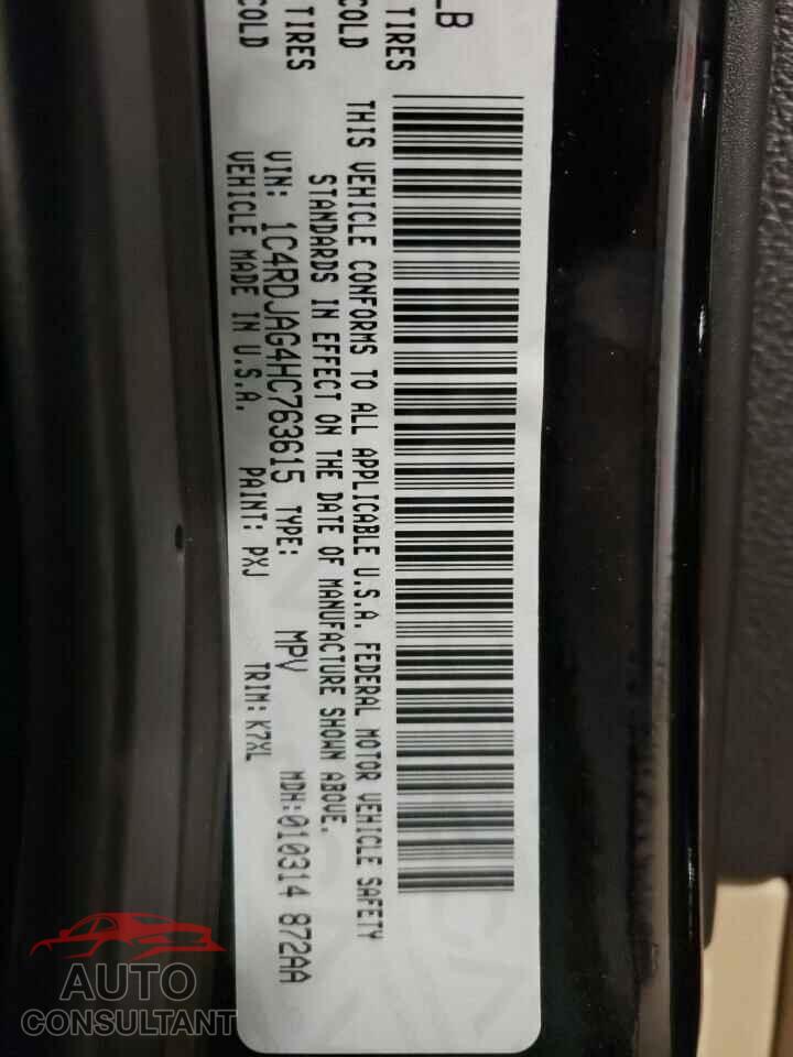 DODGE DURANGO 2017 - 1C4RDJAG4HC763615