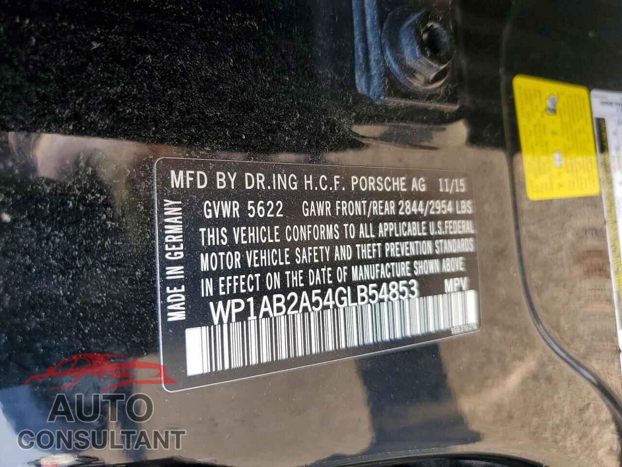 PORSCHE MACAN 2016 - WP1AB2A54GLB54853