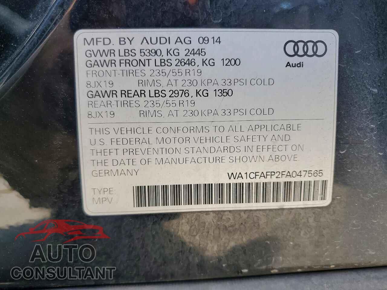 AUDI Q5 2015 - WA1CFAFP2FA047565