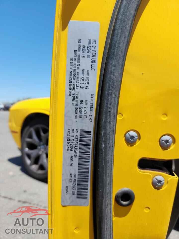 DODGE CHALLENGER 2018 - 2C3CDZAG4JH200110