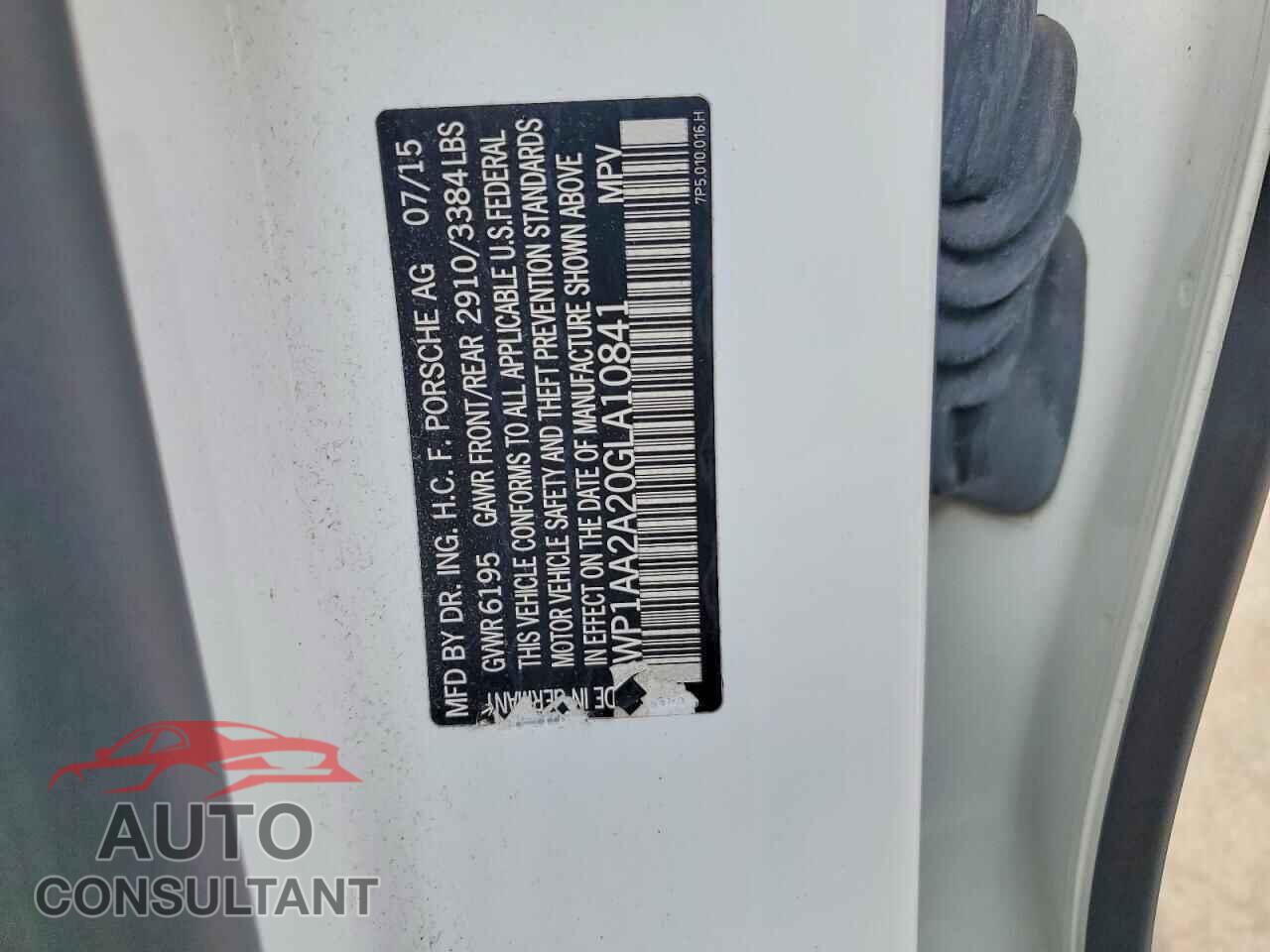 PORSCHE CAYENNE 2016 - WP1AA2A20GLA10841