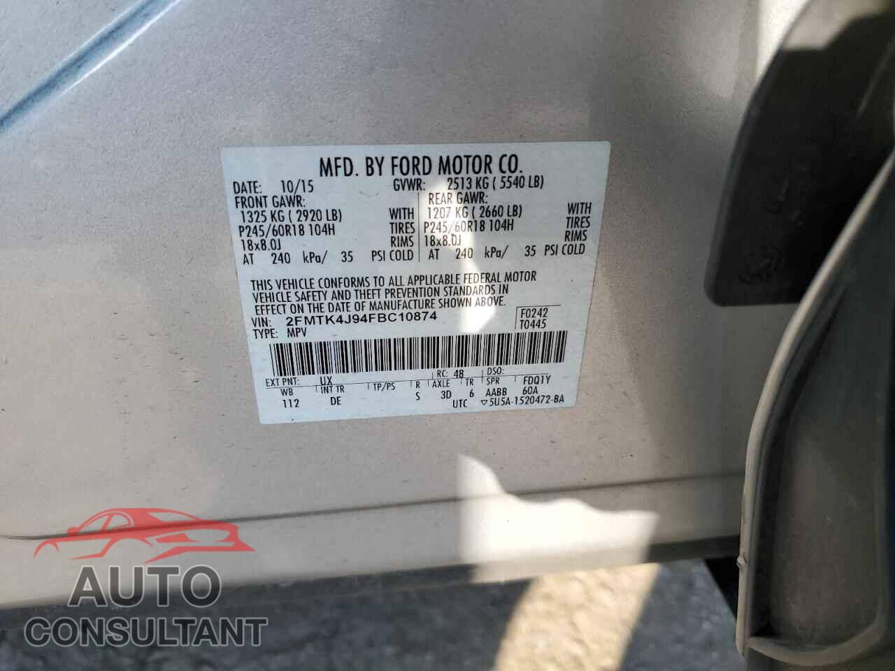 FORD EDGE 2015 - 2FMTK4J94FBC10874