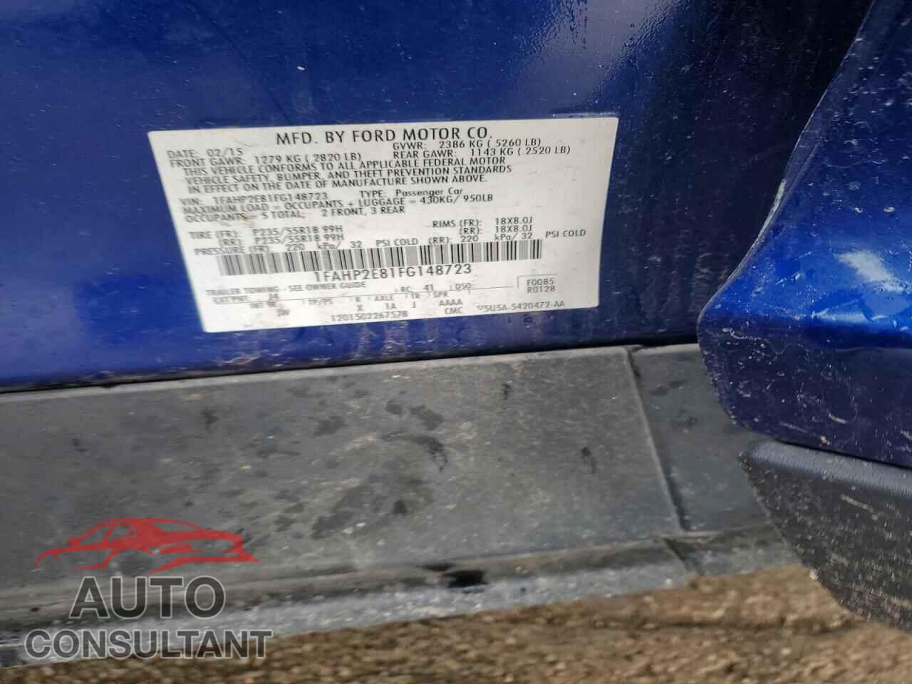 FORD TAURUS 2015 - 1FAHP2E81FG148723