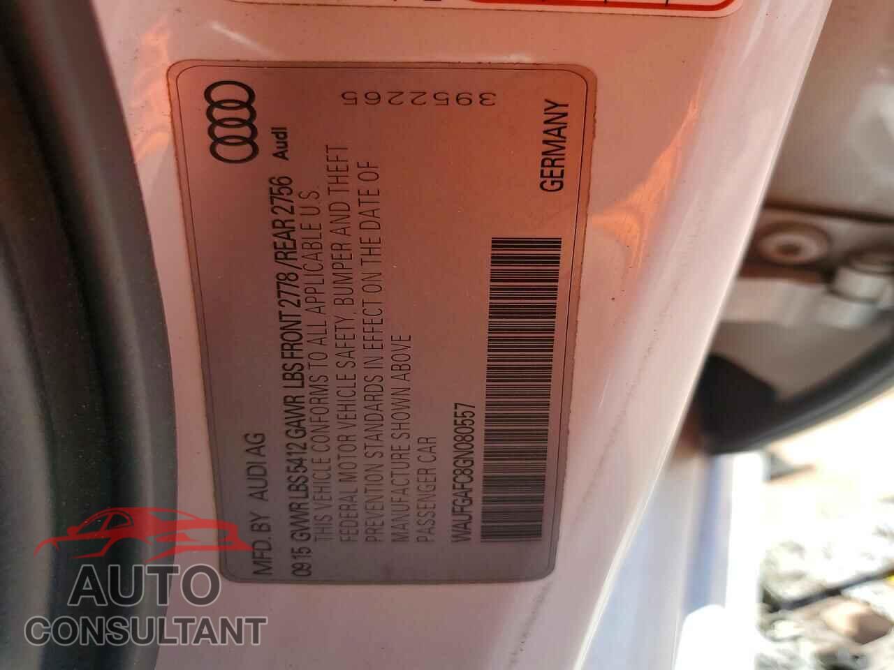 AUDI A6 2016 - WAUFGAFC8GN080557