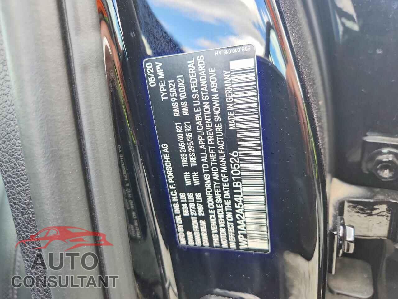 PORSCHE MACAN 2020 - WP1AA2A54LLB10526