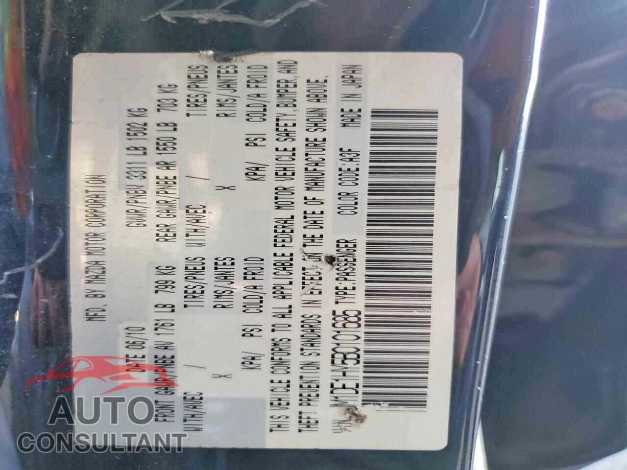 MAZDA 2 2011 - JM1DE1HY5B0101685