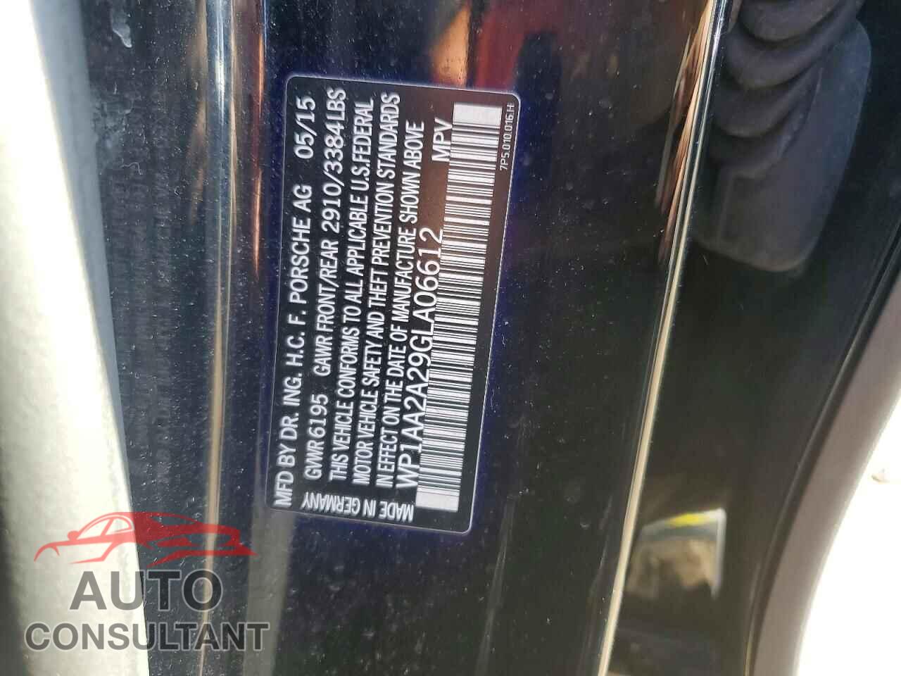 PORSCHE CAYENNE 2016 - WP1AA2A29GLA06612
