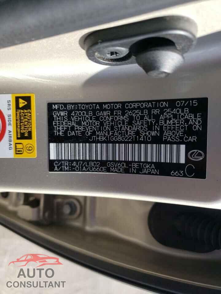 LEXUS ES350 2016 - JTHBK1GG8G2211410