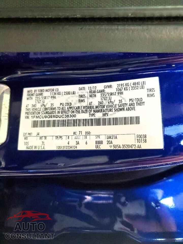 FORD ESCAPE 2013 - 1FMCU9G9XDUC38300